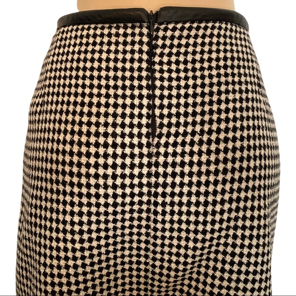 VTG Wool Michel Antoni Studio Harlequin Gingham Black & White Checkered Skirt - Picture 2 of 5